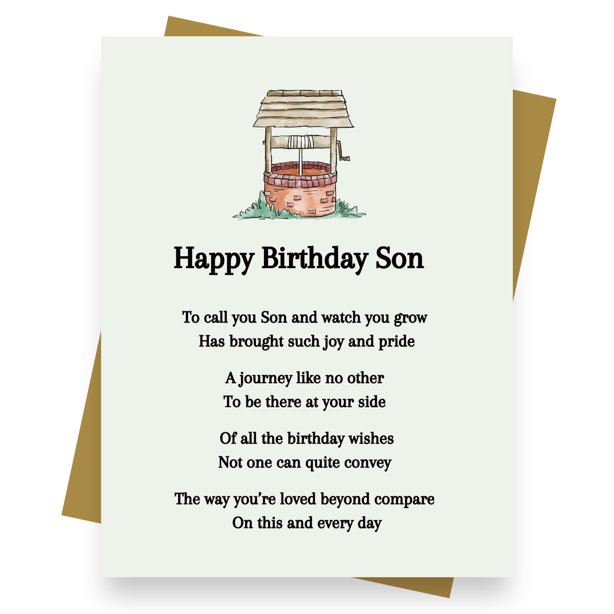 Front cover of the Shmuncki 'Birthday Card for Son', from the Storybook poem card collection
