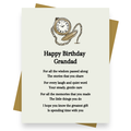 Front cover of the Shmuncki 'Birthday Card for Grandad', from the Storybook poem card collection