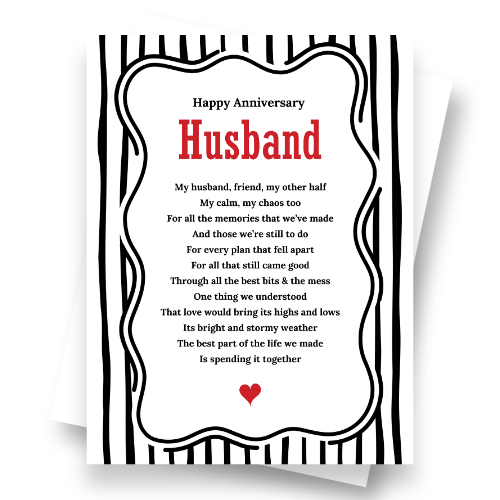 Anniversary Card for Husband