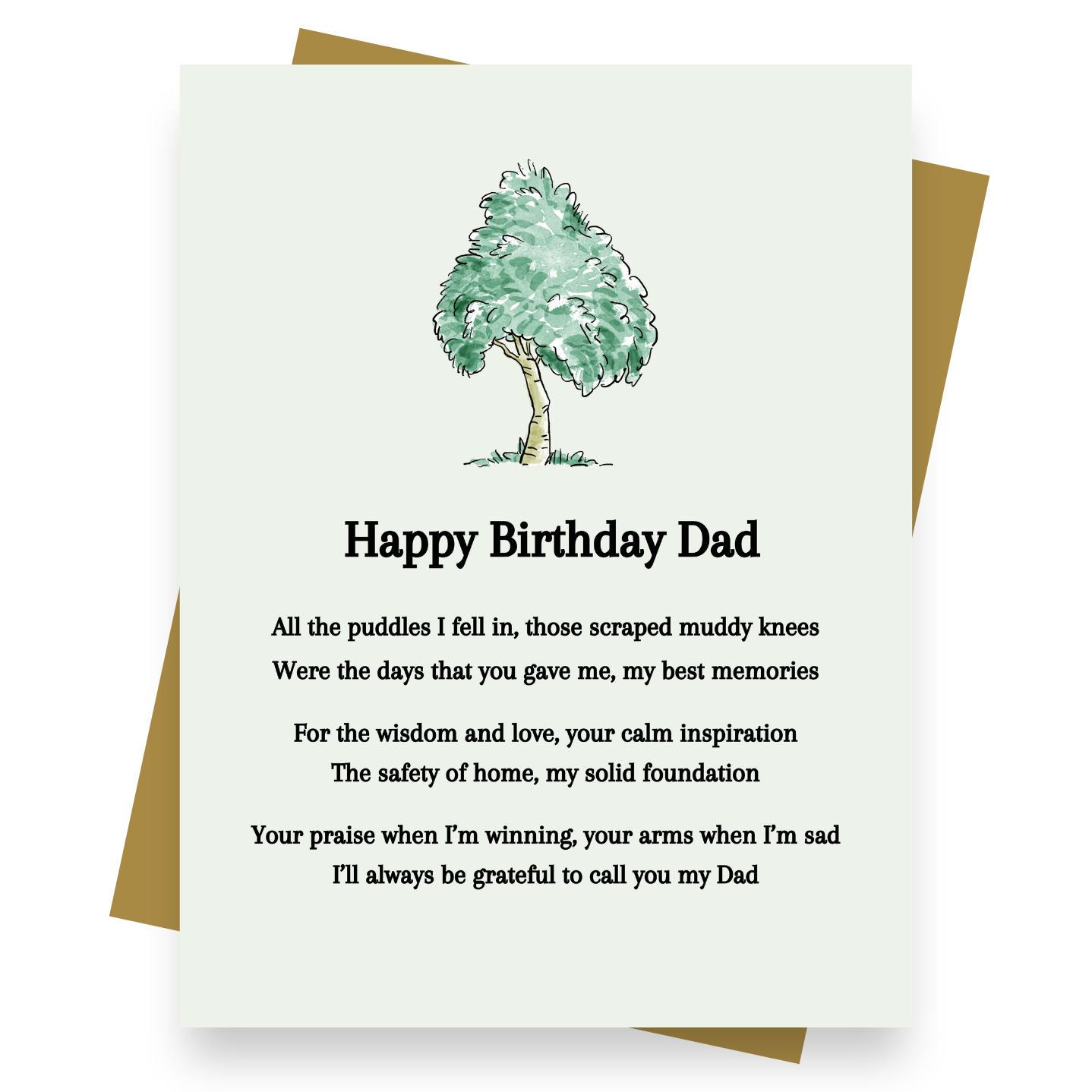 Front cover of the Shmuncki 'Birthday Card for Dad', from the Storybook poem card collection