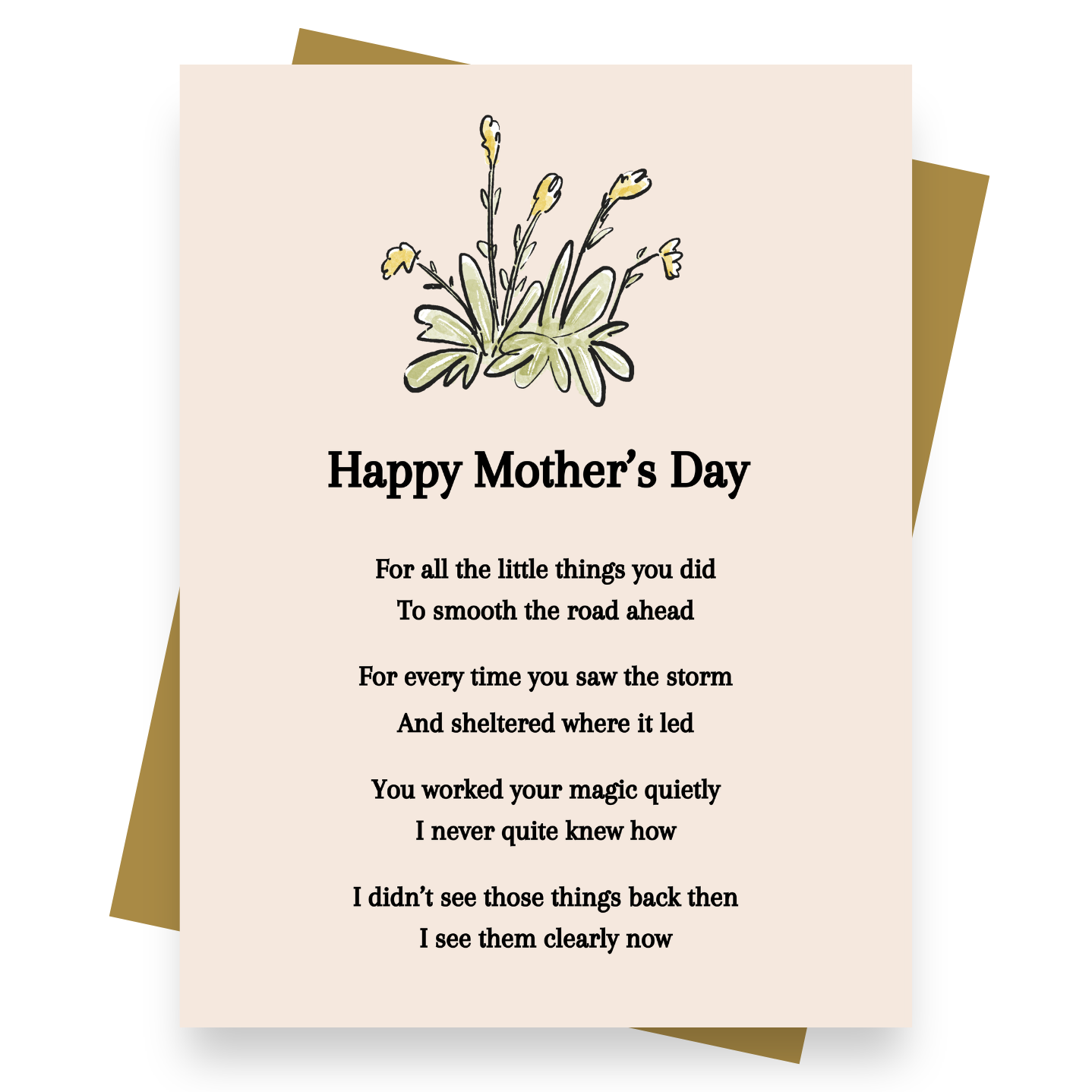 Front cover of the Shmuncki Mother's Day card for Mum, from the Storybook poem card collection