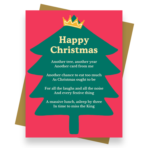 Front cover of the Shmuncki 'Happy Christmas' card, from the Christmas poem card collection