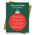 Front cover of the Shmuncki Christmas card for Mum and Dad, from the Christmas poem card collection