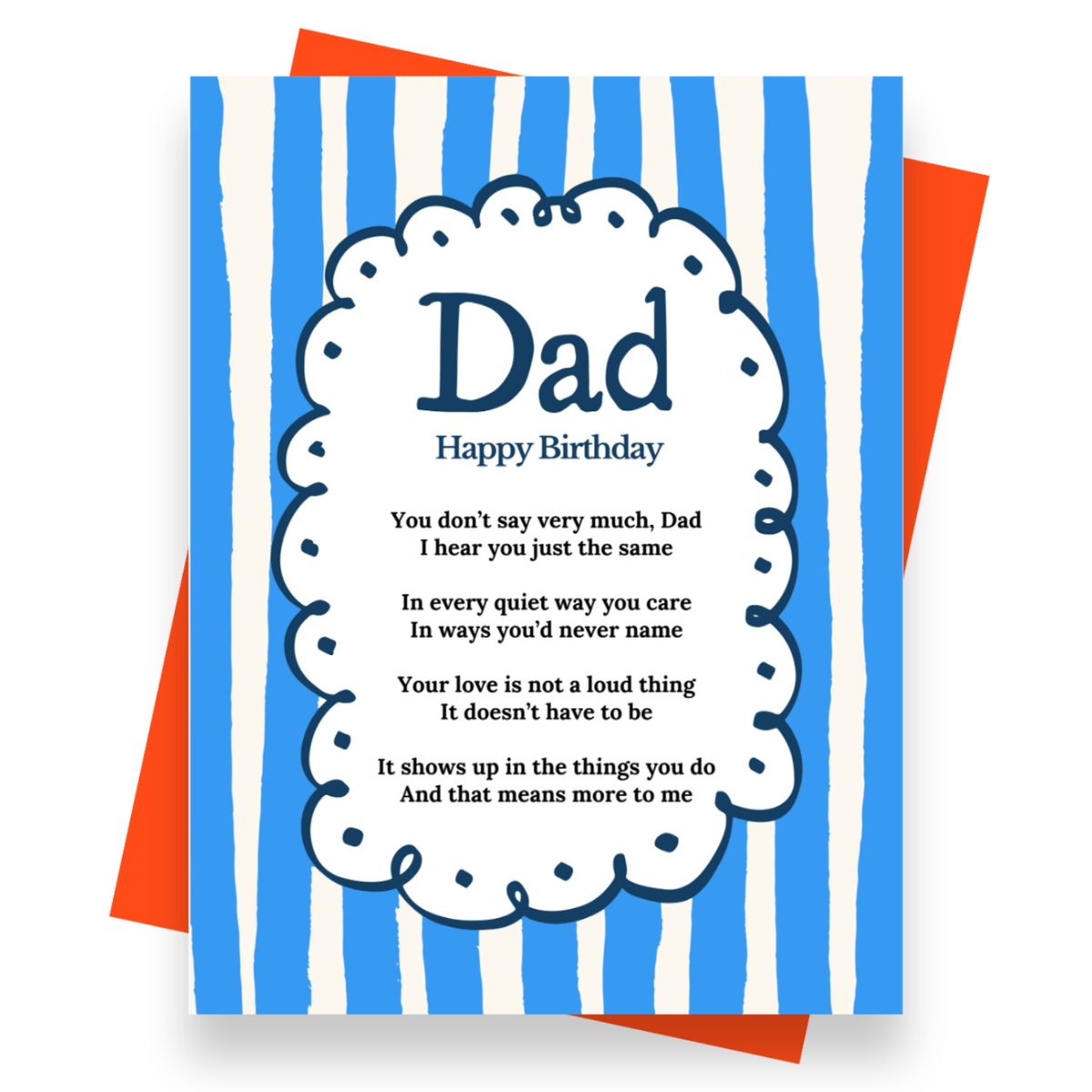 Front cover of the Shmuncki 'Birthday Card for Dad', from the bright and bold Blackpool Rocks poem card collection