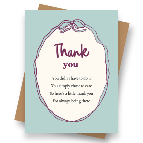 Thank You Card - hand written poetry and poetry gifts