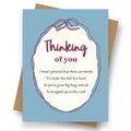 Front cover of the Shmuncki 'Thinking of You' card, from the Frameables poem card collection