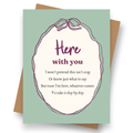 Front cover of the Shmuncki 'Here With You' card, from the Frameables poem card collection