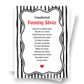 Front cover of the Shmuncki baby shower card, from the House of Hearts poem card collection