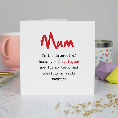 funny card for mum