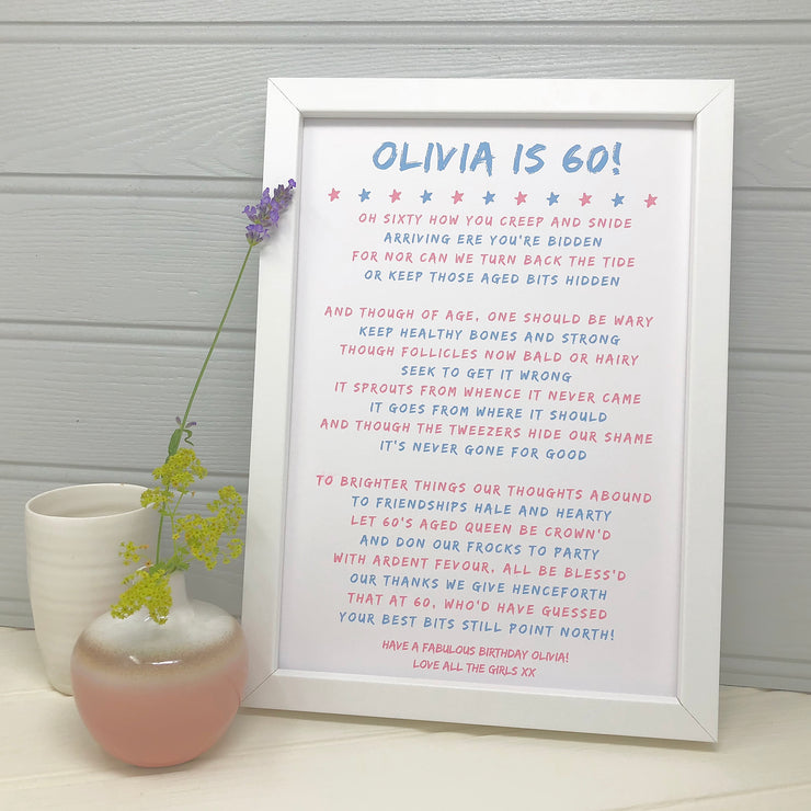 60th birthday gift in pink for her