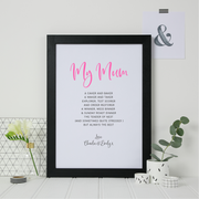 my mum poem print