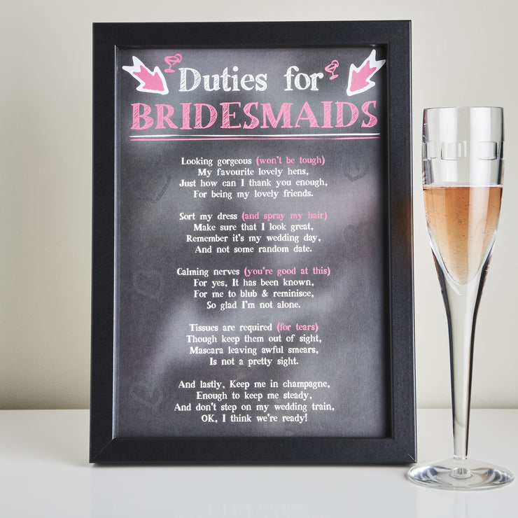 Bridesmaid Duties