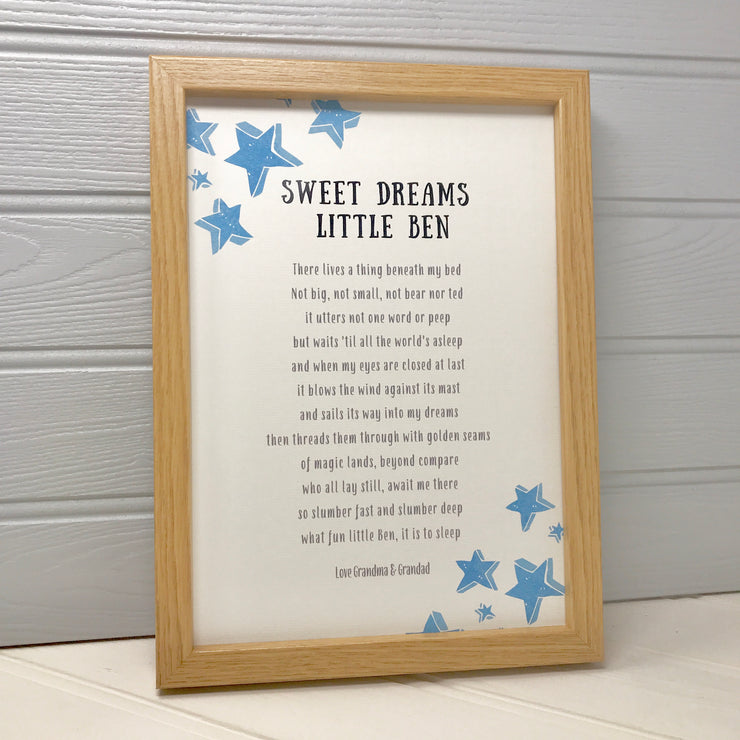 christening poem print gift