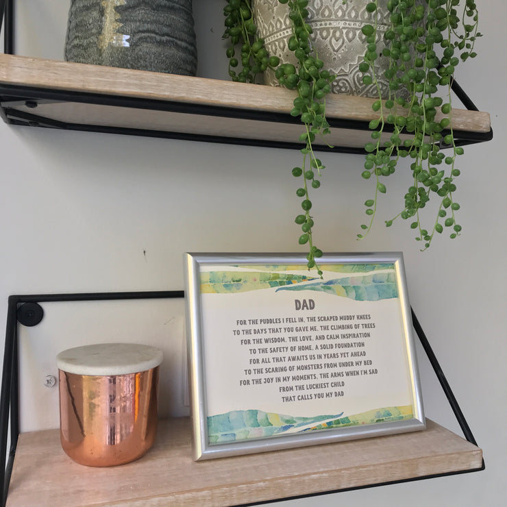 framed dad poem