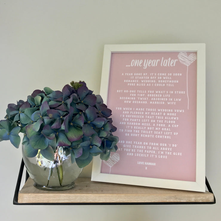 Personalised First Anniversary Poem
