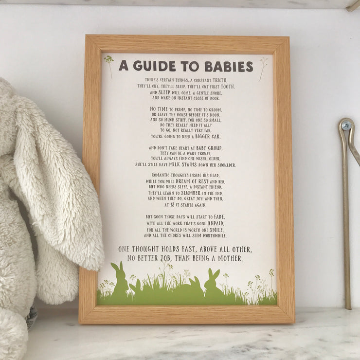funny baby shower poem print
