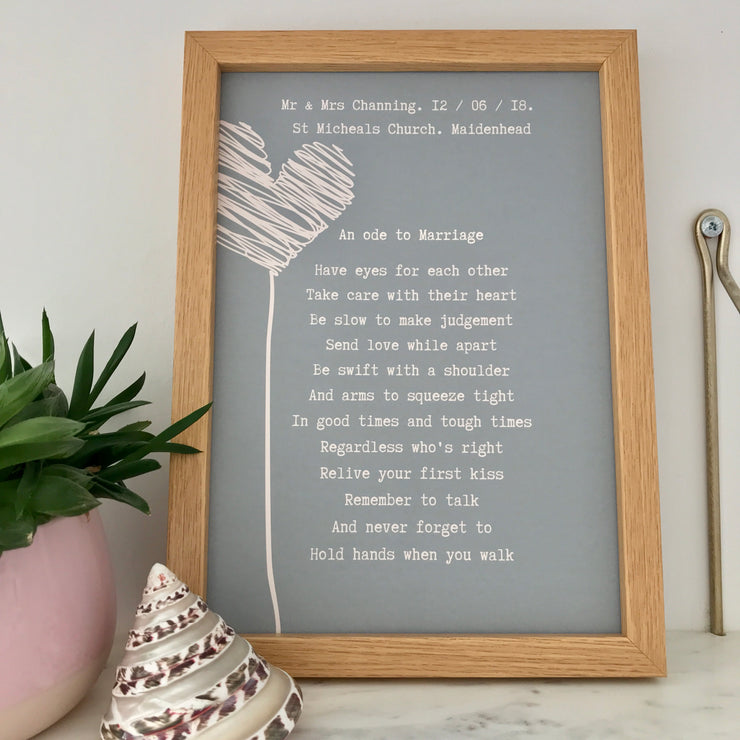 wedding print marriage poem