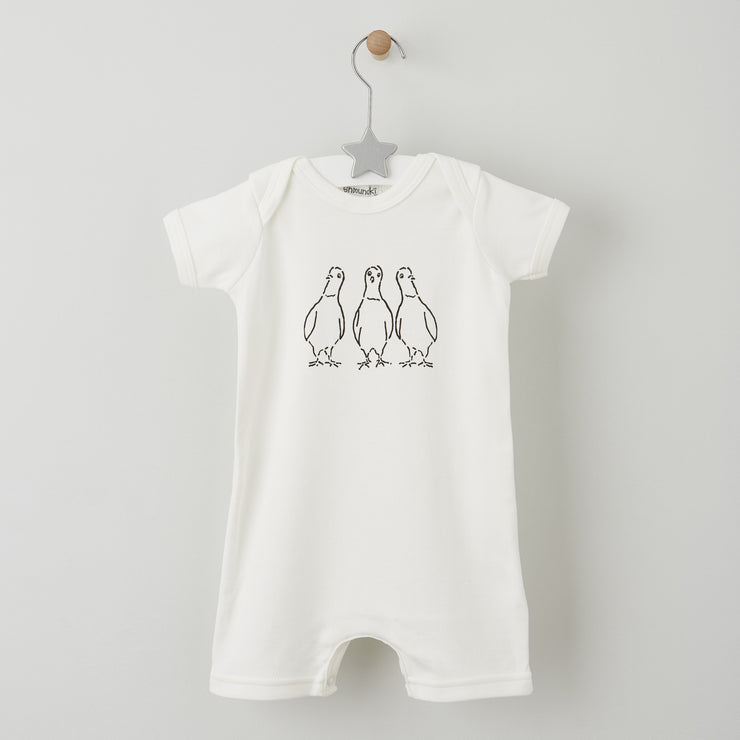 0-6 months newborn baby romper with pigeon illustrated print