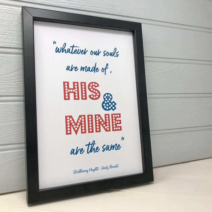 Love print with literary quote