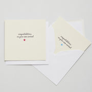 new arrival cards in pink or blue with star motif