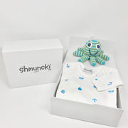 nautical 1st birthday gift boxed with sailor print top and baby toy
