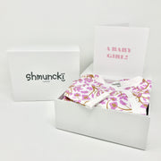 Pink flower baby grow 6-12 months gift with card