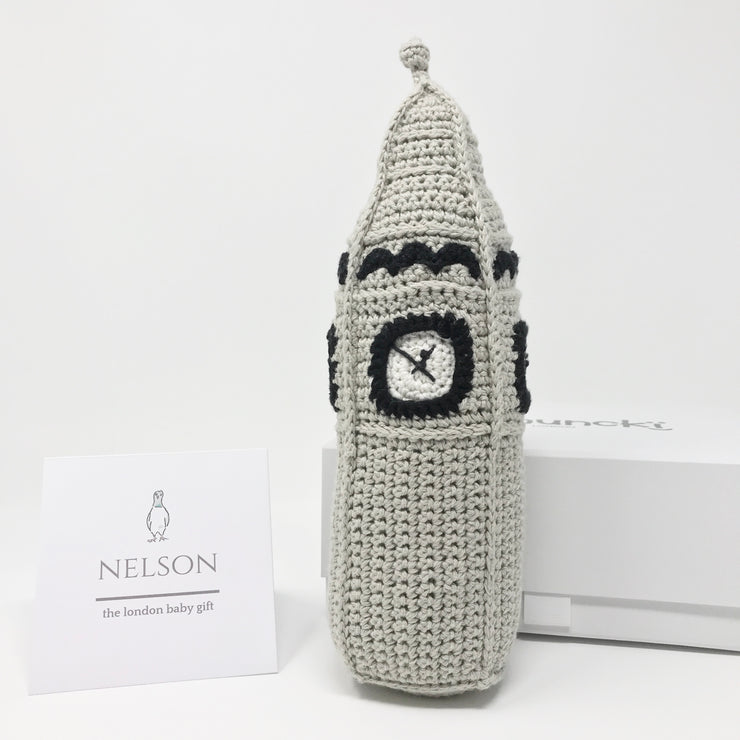 London Big Ben crochet rattle baby gift
