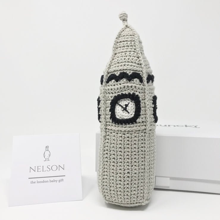 crochet London big ben rattle boxed baby gift