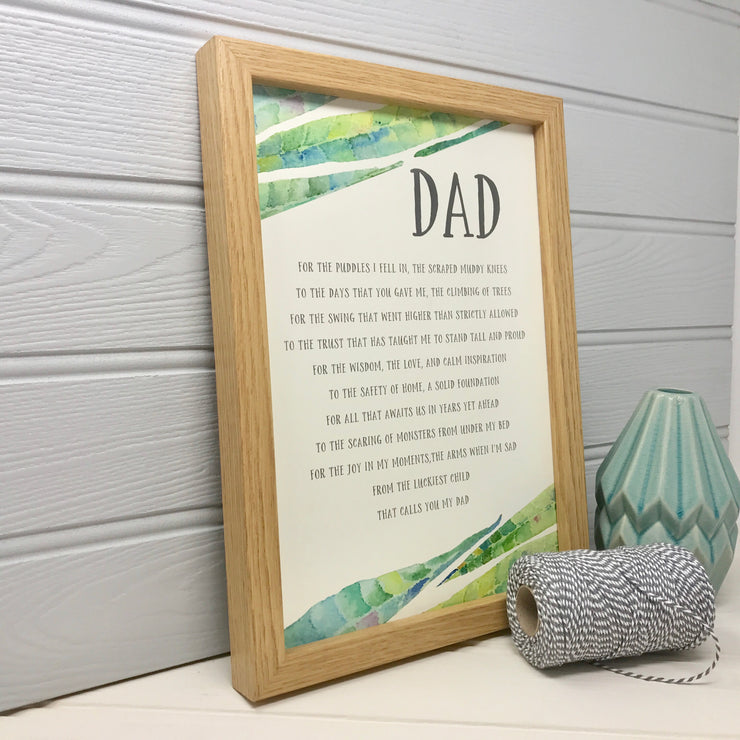 personalised father poem print