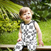 monochrome baby dungarees by shmuncki