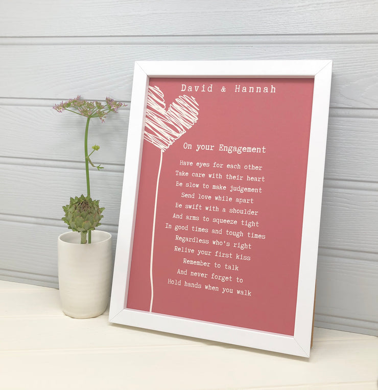 Engagement poem print