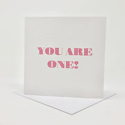 you are one new baby card in pink flowers