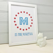 Personalised Child's Name Stars Print