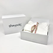 liberty print new baby gift in a white box with free delivery to UK