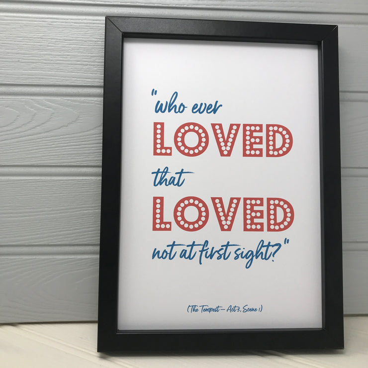 framed love print 