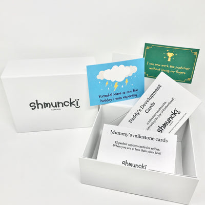 baby shower boxed gift milestone cards for mummy and daddy