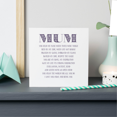 mum poem card