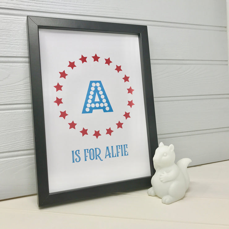 Personalised Child's Name Stars Print