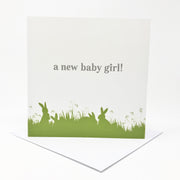 new baby boy card with bunnies