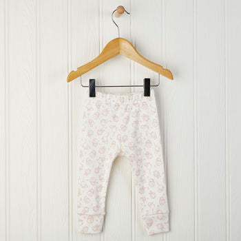 woodland print baby leggings in pink 0-6 months