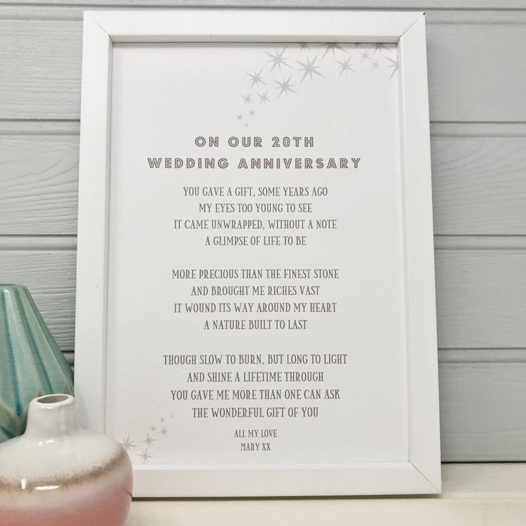 20th wedding anniversary poem for wife