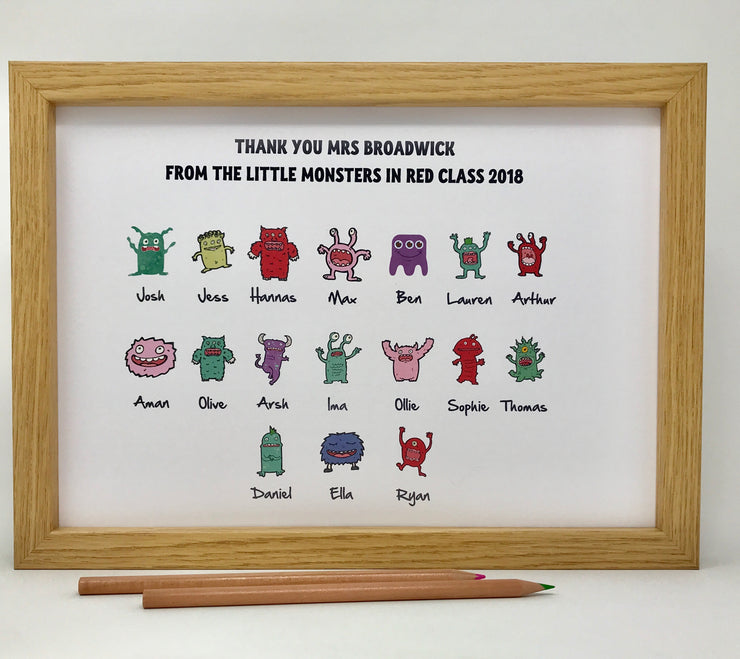 thank you teacher a personalised print from the class
