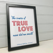 framed love print for her