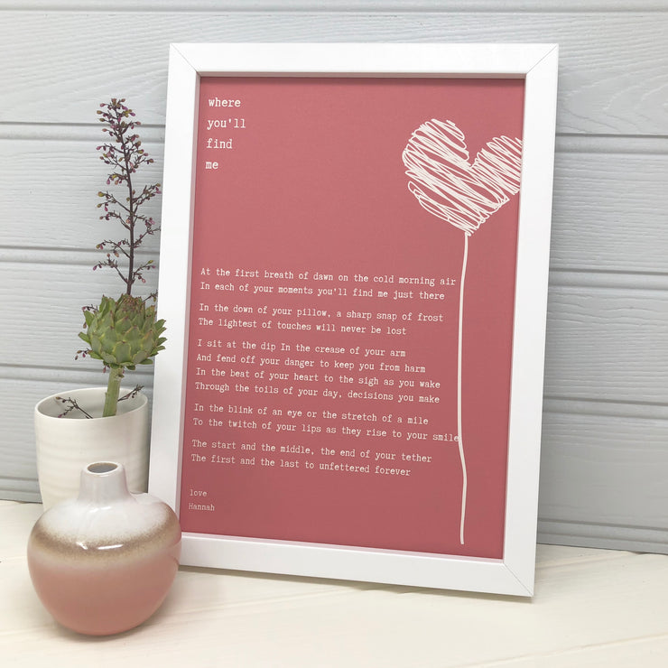 love poem print for valentines day or an anniversary gift