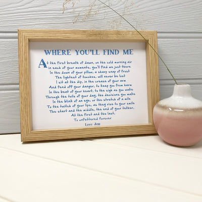 personalised Love poem print