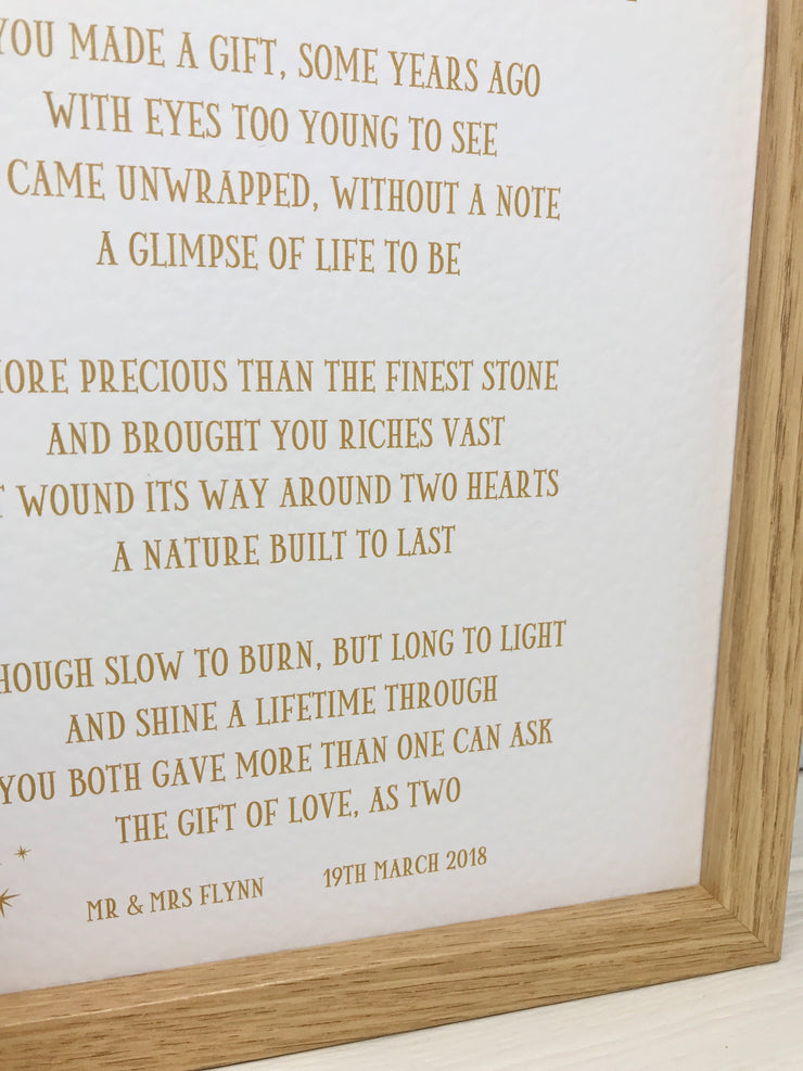 personalised golden wedding anniversary gift